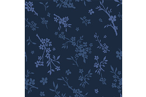 Two-tone floral pattern with twigs