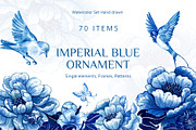 Imperial Blue Ornament – Watercolor, an Object Illustration by CreativeValuation (Thumbnail 1 of 11)
