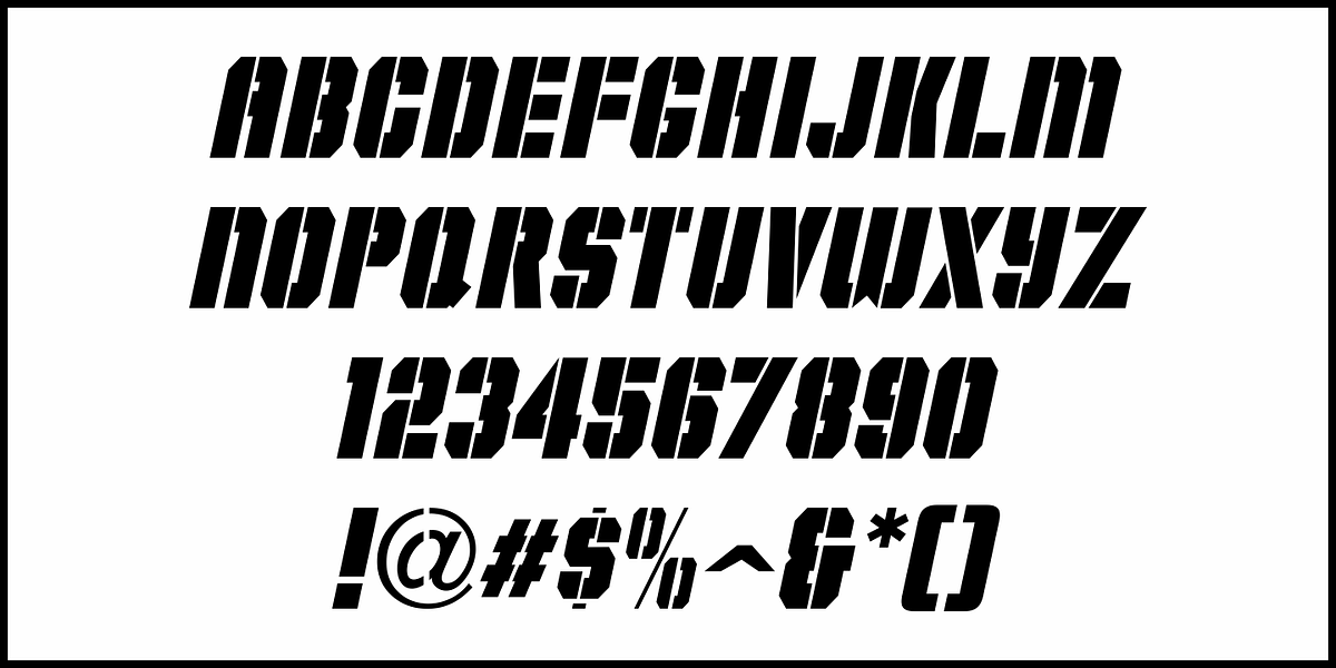 Enlisted Stencil JNL, a Font by Jeff Levine Fonts (Photo 5 of 5)