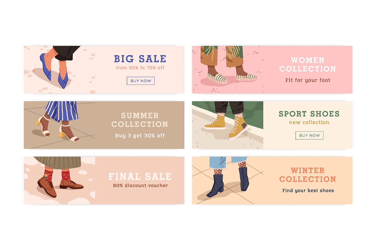 Modern shoes sale banners, a Decorative Illustration by Good Studio (Photo 1 of 3)