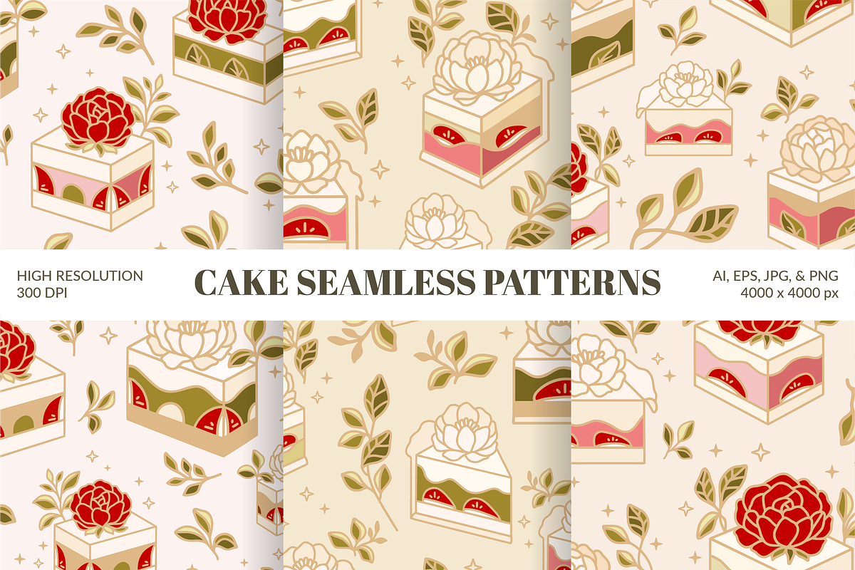Vintage Cake Logo & Label Set, a Food Illustration by Artflorara (Photo 7 of 8)
