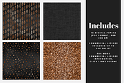 Black & Copper Digital Paper, a Pattern Graphic by Brandi Lea Designs (Thumbnail 2 of 5)