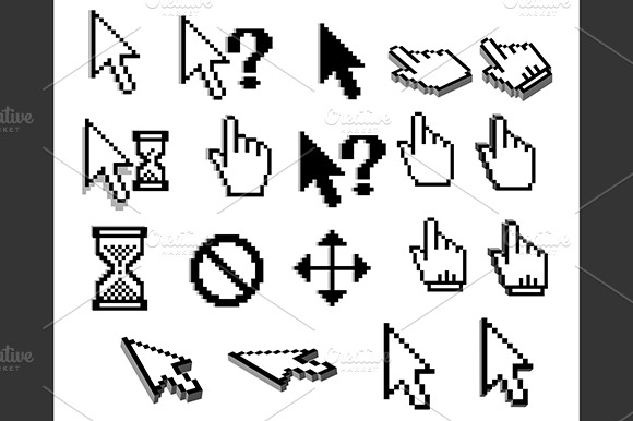 Pixel cursor icons for web design preview 2