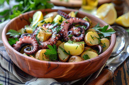 A vibrant Mediterranean salad featur, a Photo by Tanuart