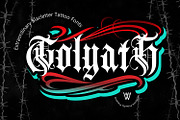 Golyath Blackletter Tattoo Font, a Blackletter Font by WhymoreArt (Thumbnail 1 of 14)