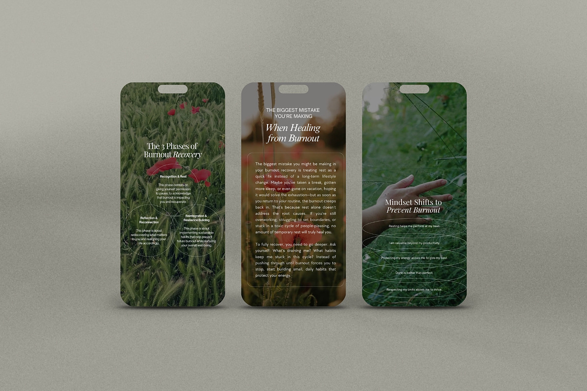 Burnout Recovery Instagram Templates, a Social Media Template by Terraa Studio Design (Photo 4 of 7)