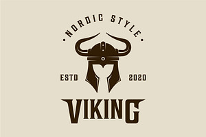 viking of helmet vintage logo vector, a Branding & Logo Template by zyxroun shop