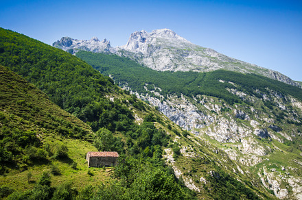 Mountain landscape and sheepfold, Picos de Europa, Asturias, Spa, a Nature Photo by GoodGoods