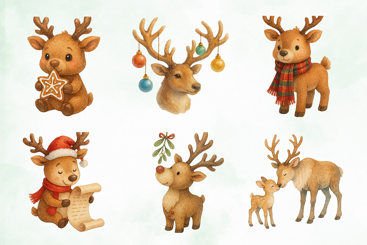 Cute Christmas Reindeer Sublimation, an Illustration by Creative Art (Photo 6 of 9)