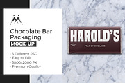 Chocolate Bar Pack Mock-Ups, a Packaging Mockup by Modern Studio (Thumbnail 1 of 8)