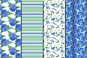 Watercolor Cornflowers patterns, a Pattern Graphic by DollyPotterson (Thumbnail 5 of 6)