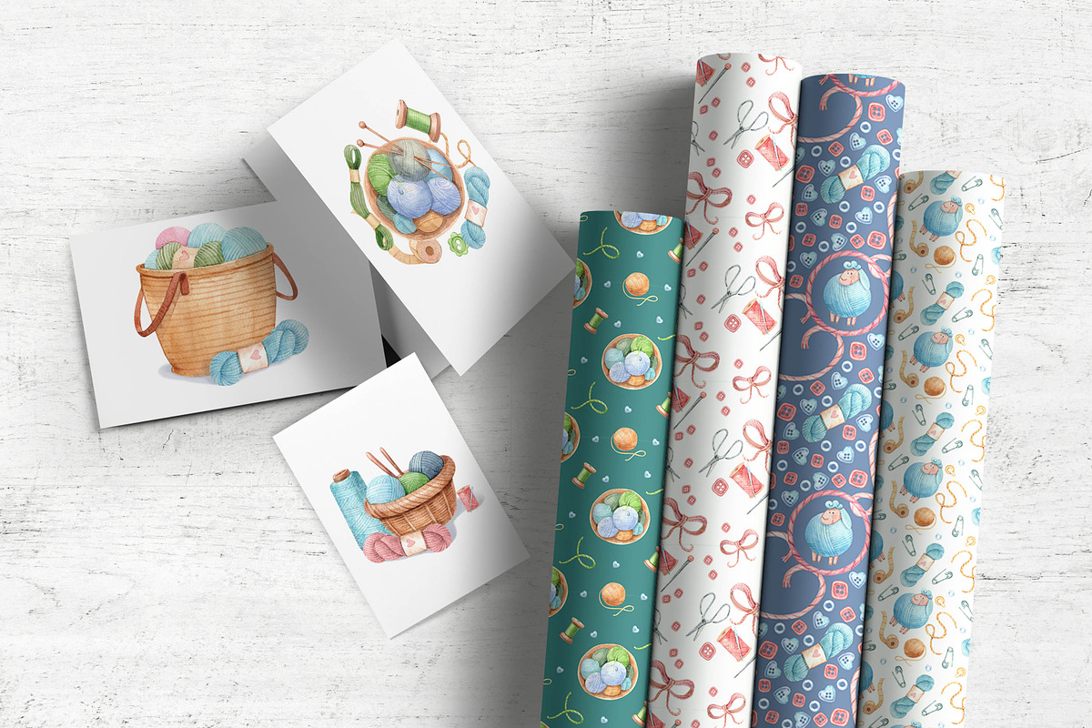 45 Knitting Clipart & Patterns, a Decorative Illustration by ZinchArt (Photo 10 of 10)