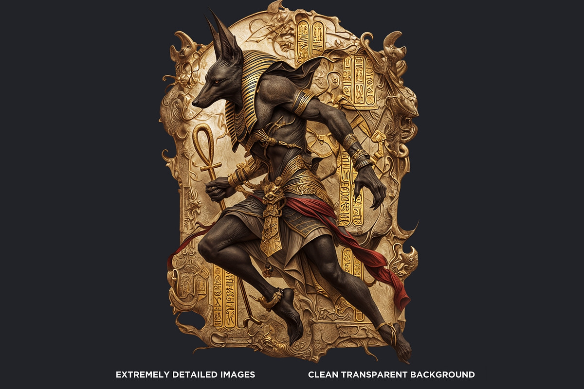 Egyptian God Anubis clipart Set, an Education Illustration by ThatsDesignArt (Photo 3 of 10)