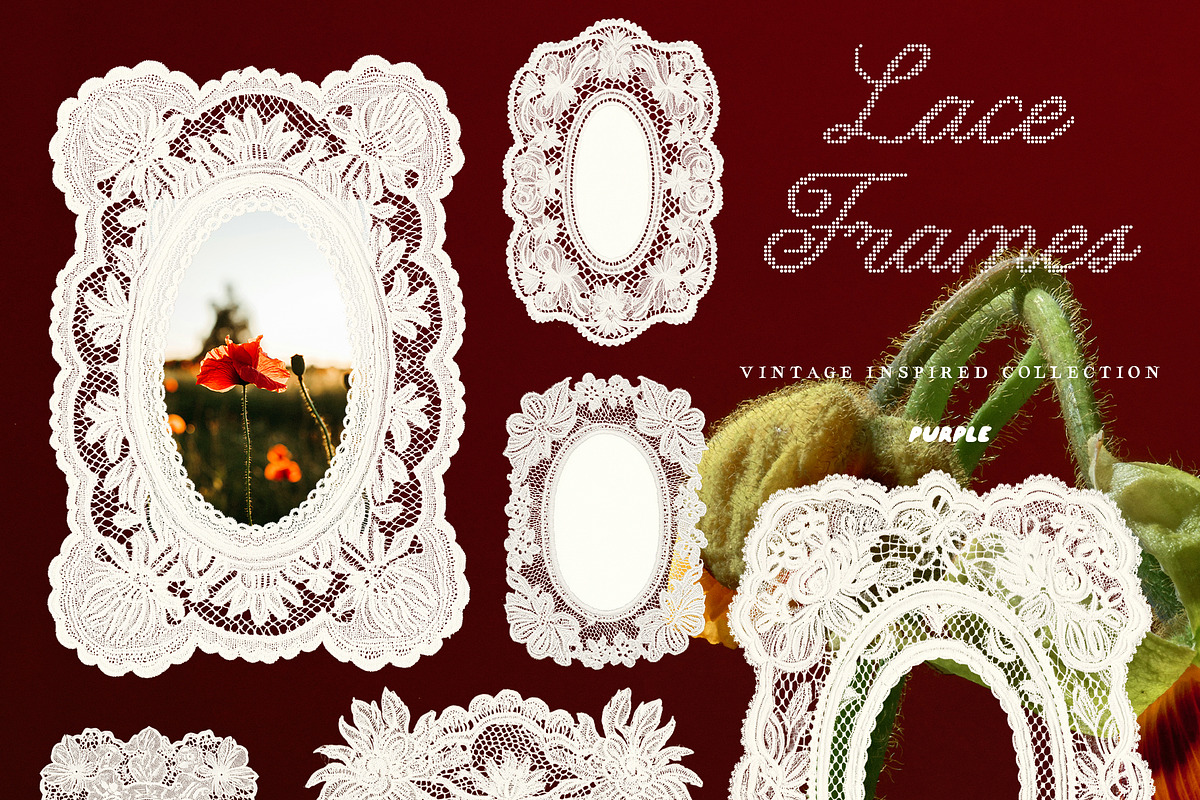 Lace Frames: Vintage Inspired Set, an Object Graphic by Purple (Photo 7 of 10)