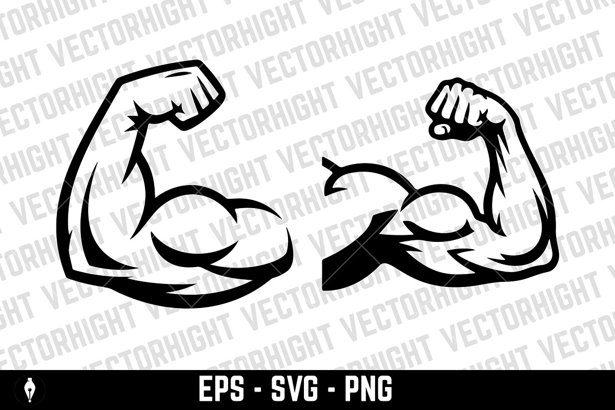 Flexing bicep and clenched fist, an Object Graphic by Vectorhight (Photo 2 of 3)