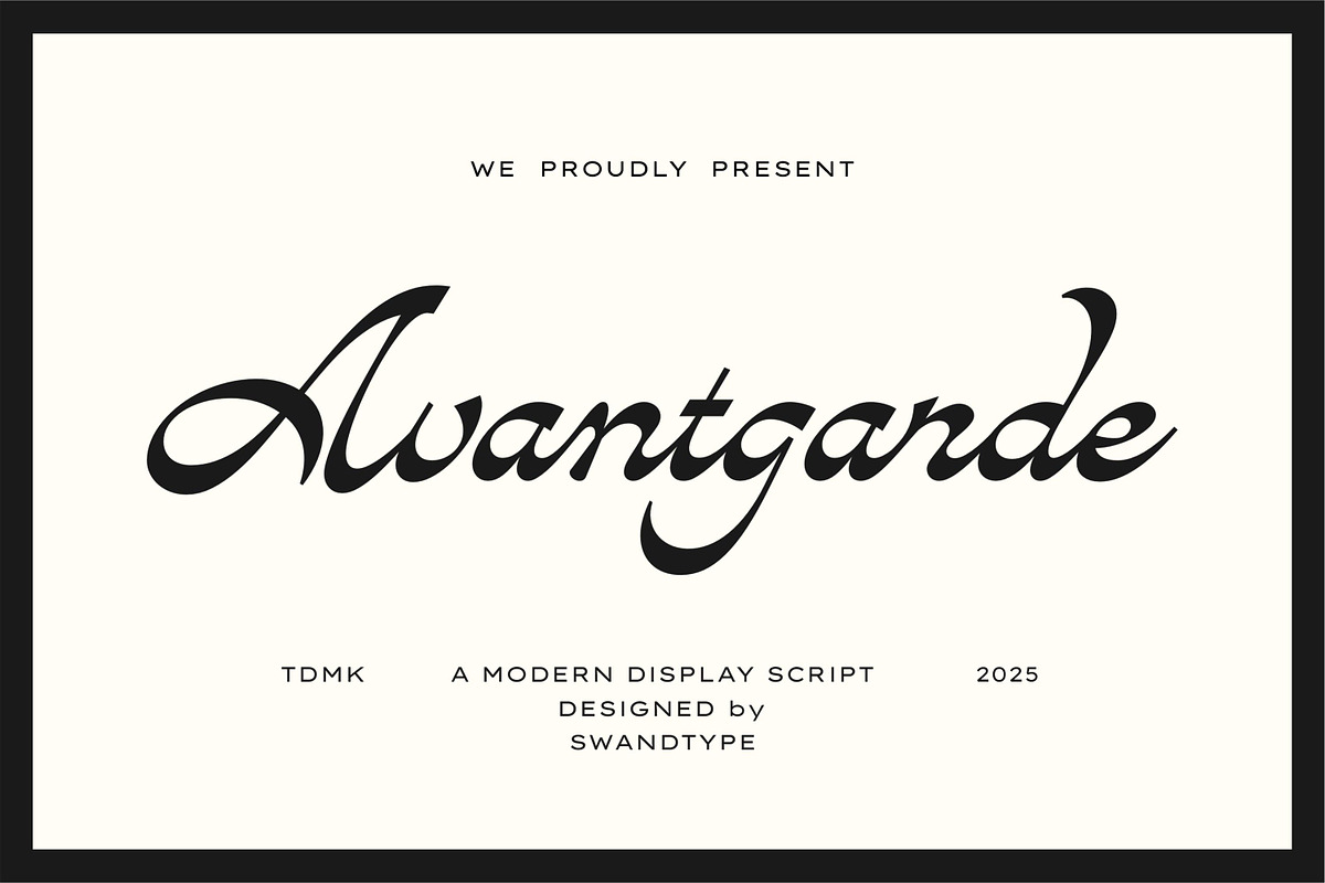 Avandgarde Modern Script, a Font by Swandtype (Photo 1 of 10)