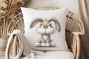 Whimsical Funny Easter Bunny Clipart, an Illustration by OK Design (Thumbnail 5 of 6)
