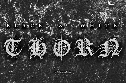 Black & White Thorn, a Blackletter Font by Chun