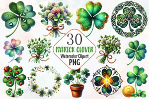 St Patrick Clover Clipart, an Illustration by RobertsArt