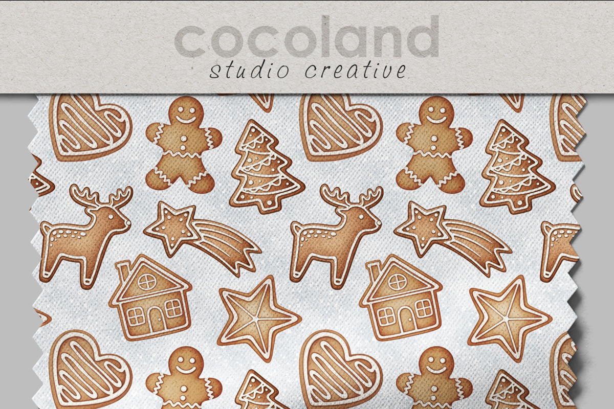 Gingerbread Christmas Pattern, a Pattern Graphic by Kreeya Art Shop (Photo 6 of 14)