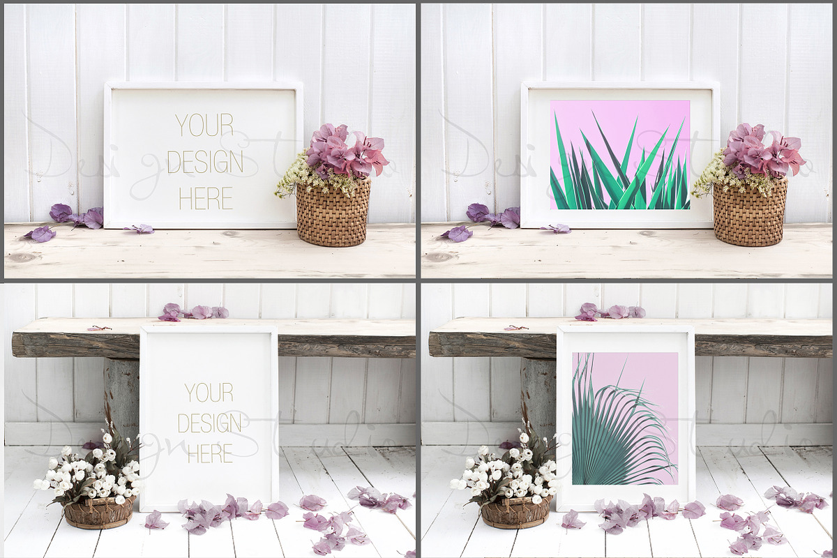 Frame Mockups Bundle, White Concept, a Print Template by HisariDS Mockup Design (Photo 6 of 16)