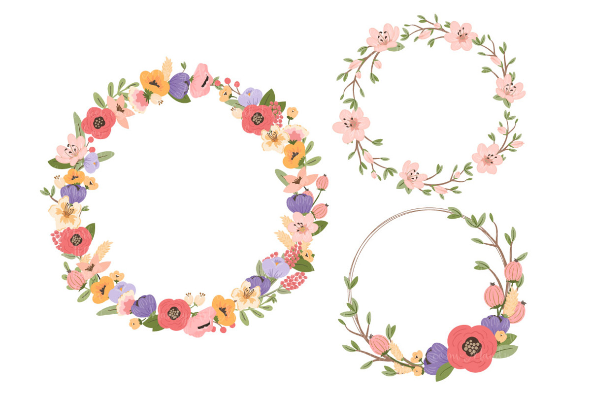 Floral Vector Wreaths in Wildflowers, an Illustration by Amanda Ilkov (Photo 2 of 4)