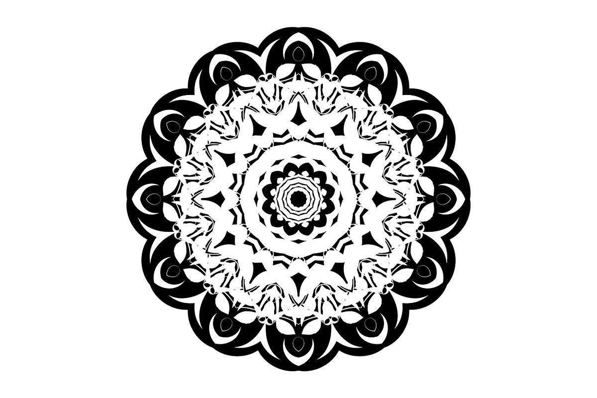 Ornamental Black White Mandala Pack, a Decorative Illustration by NJ Himel (Photo 7 of 103)