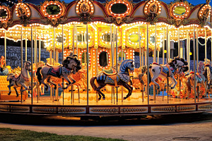 Vintage carousel detail featuring carousel, fair, and circus