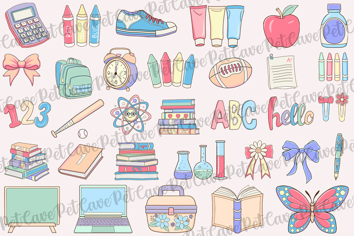 Back To School Clipart Bundle, an Education Illustration by Pet Cave (Photo 3 of 3)
