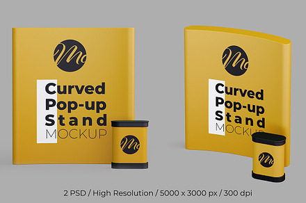 Curved Pop-Up Stand Mockup, a Product Mockup by McLittle Stock