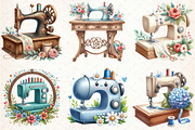 Floral Cute Sewing Machine Clipart, an Illustration by Libby Wishes (Thumbnail 4 of 5)