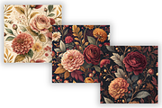 Vintage Autumn Flowers Digital Paper, a Pattern Graphic by FloridPrintables (Thumbnail 4 of 9)