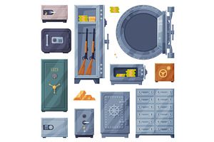 Metal Safe or Strongbox for, an Object Illustration by TopVectors