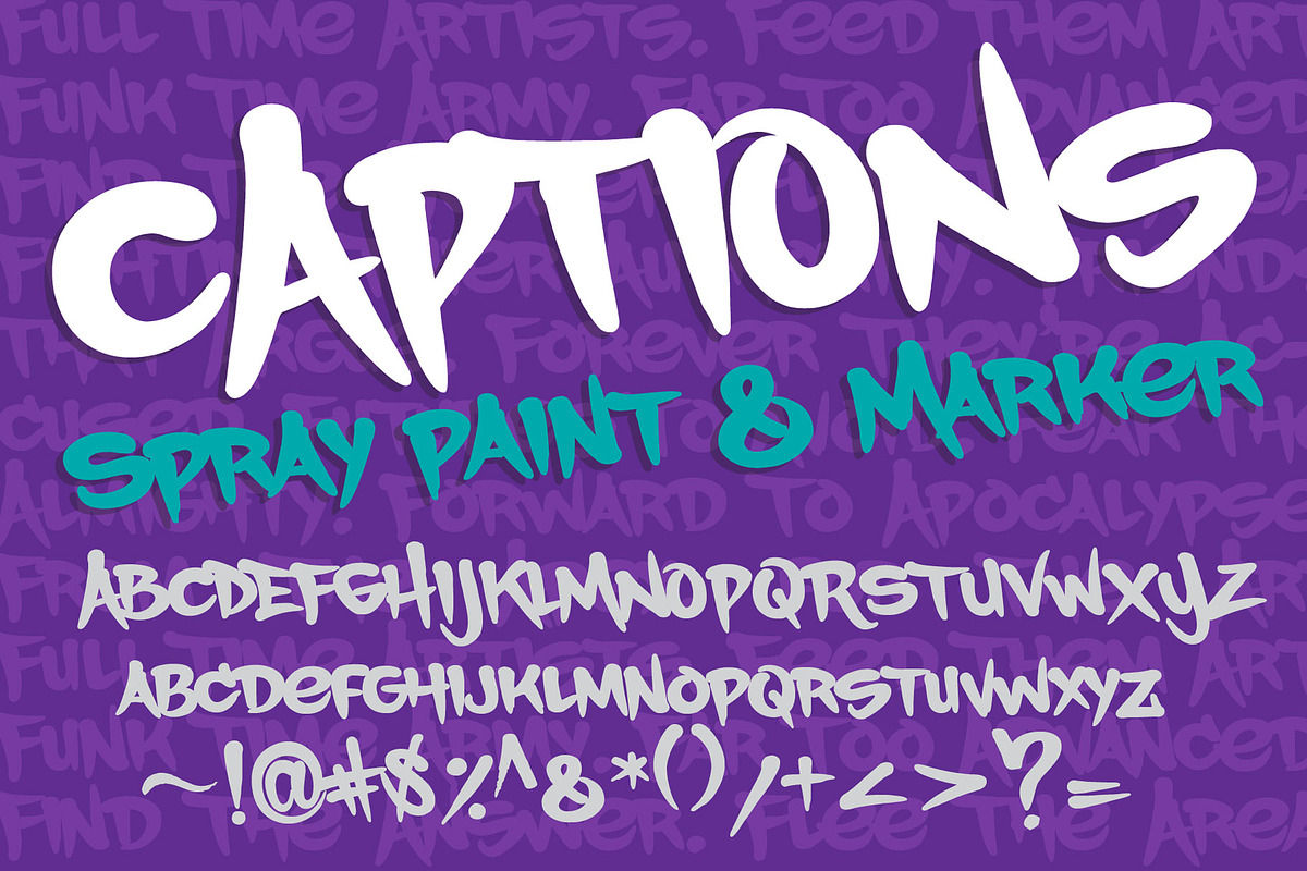 Captions Graffiti Font Family, a Script Font by Graffiti Fonts® (Photo 4 of 4)