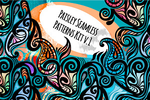 Paisley Seamless Patterns Kit v.1