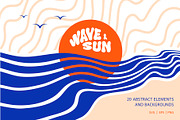 Wave and Sun. Abstract Designs, an Object Graphic by Lettering_Logo (Thumbnail 1 of 8)