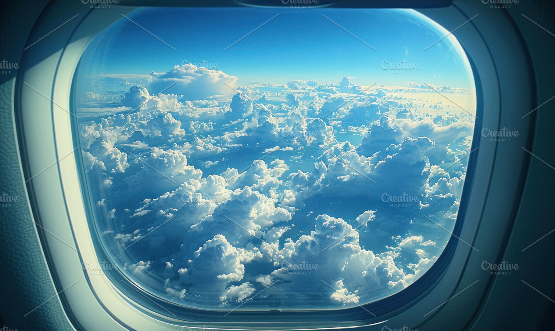 Compose a photo from inside an airpl, a Photo by LOGOCREATIVE