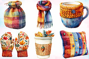 Vintage Knitted Autumn Clipart PNG, a Seasonal Illustration by Canvas Craft (Thumbnail 2 of 5)