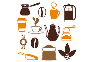 Set Of Coffee Icons. Food