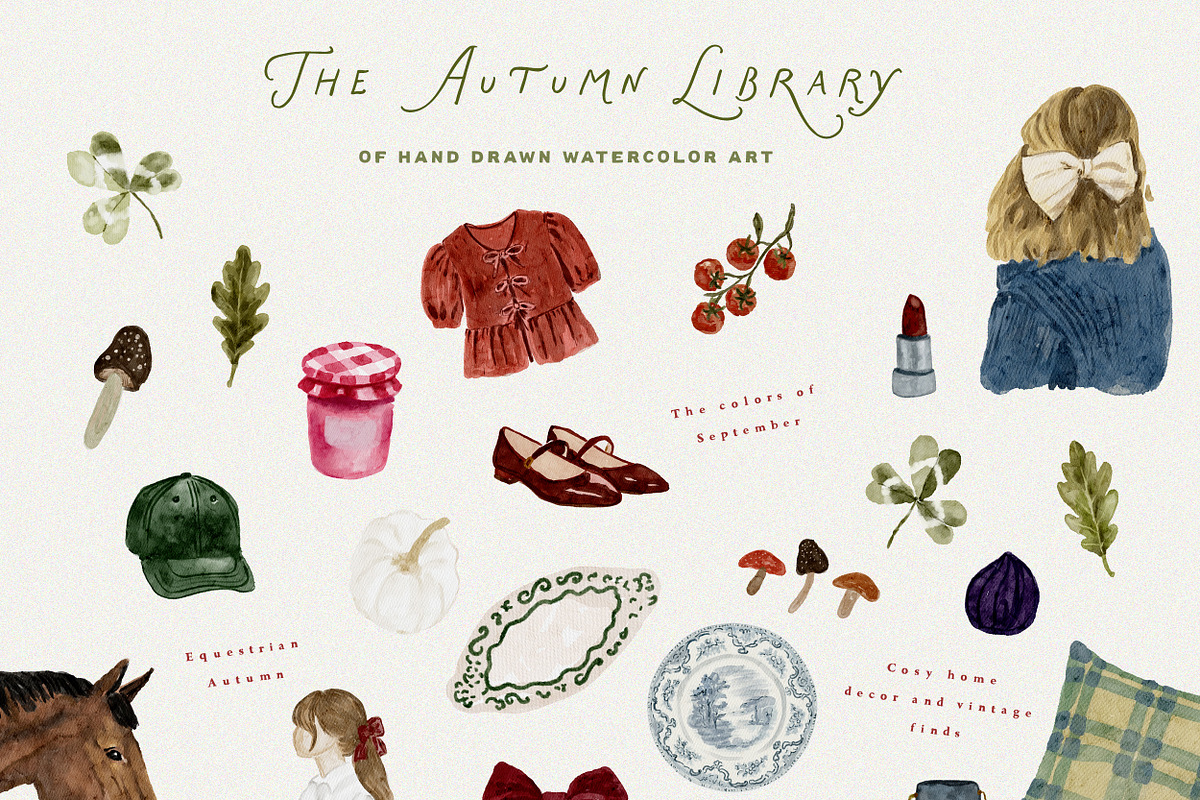 Autumn Watercolor and Lace Collage, an Object Graphic by Laras Wonderland (Photo 3 of 13)