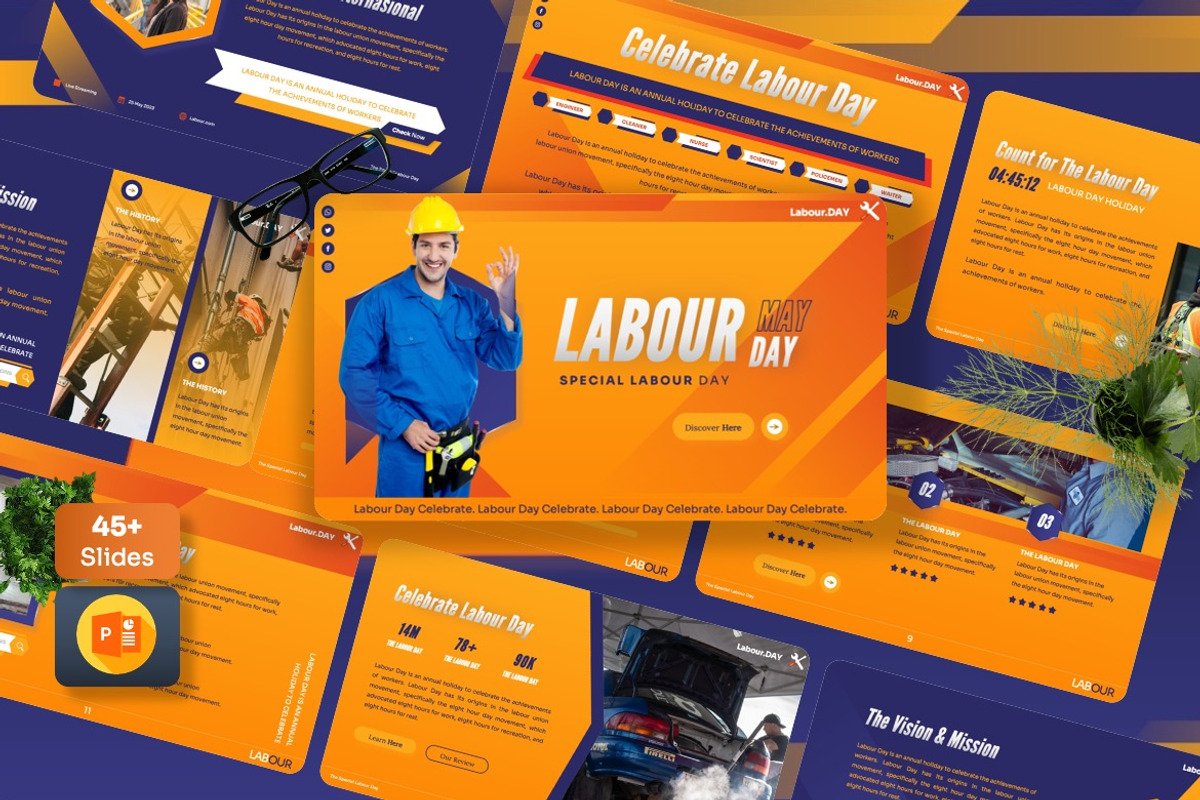 Labour - Labour Day Powerpoint, a Presentation Template by Dhabee (Photo 1 of 8)