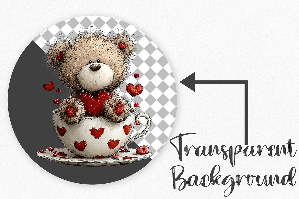 Whimsical Valentine Teddy Bear, an Illustration by Canvas Craft (Photo 2 of 6)