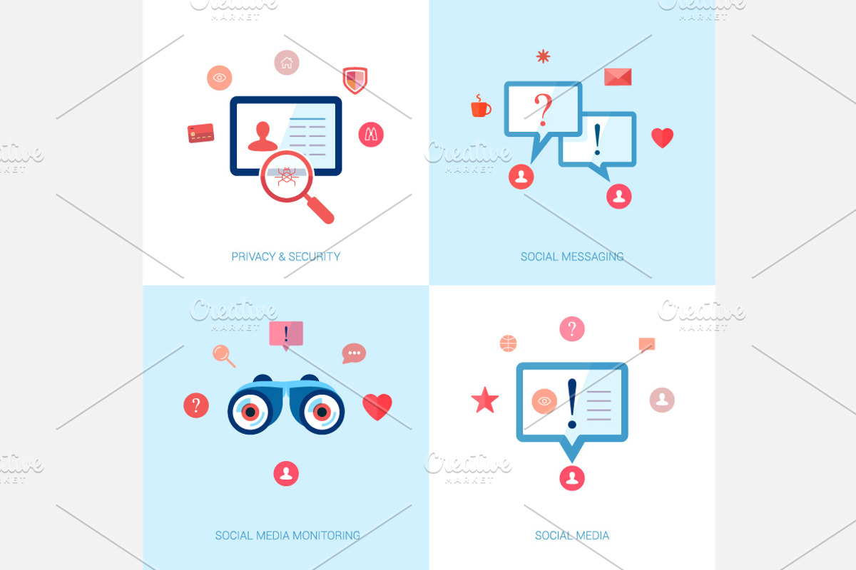 Set of modern flat design icons