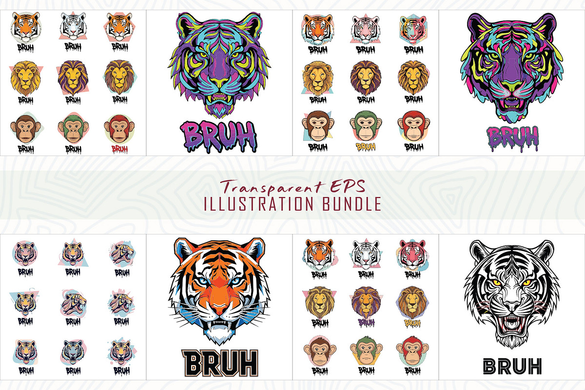 Neon vector illustration tiger head, a Decorative Illustration by Sofia's Fashion (Photo 4 of 4)