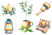 Cozy Winter Spa Watercolor Clipart, an Illustration by Daily.Designs (Thumbnail 2 of 5)