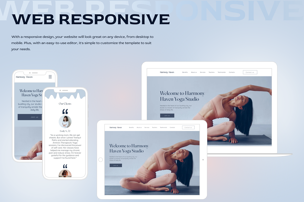 Landing page for Yoga Studio WIX, a Wix Template by Wixify Studio (Photo 7 of 8)