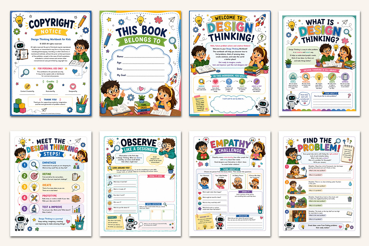 Design Thinking Workbook, a Stationery Template by Designmela01 (Photo 2 of 5)