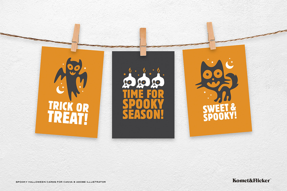 Spooky Halloween Cards for Canva, a Card Template by Komet & Flicker (Photo 5 of 8)