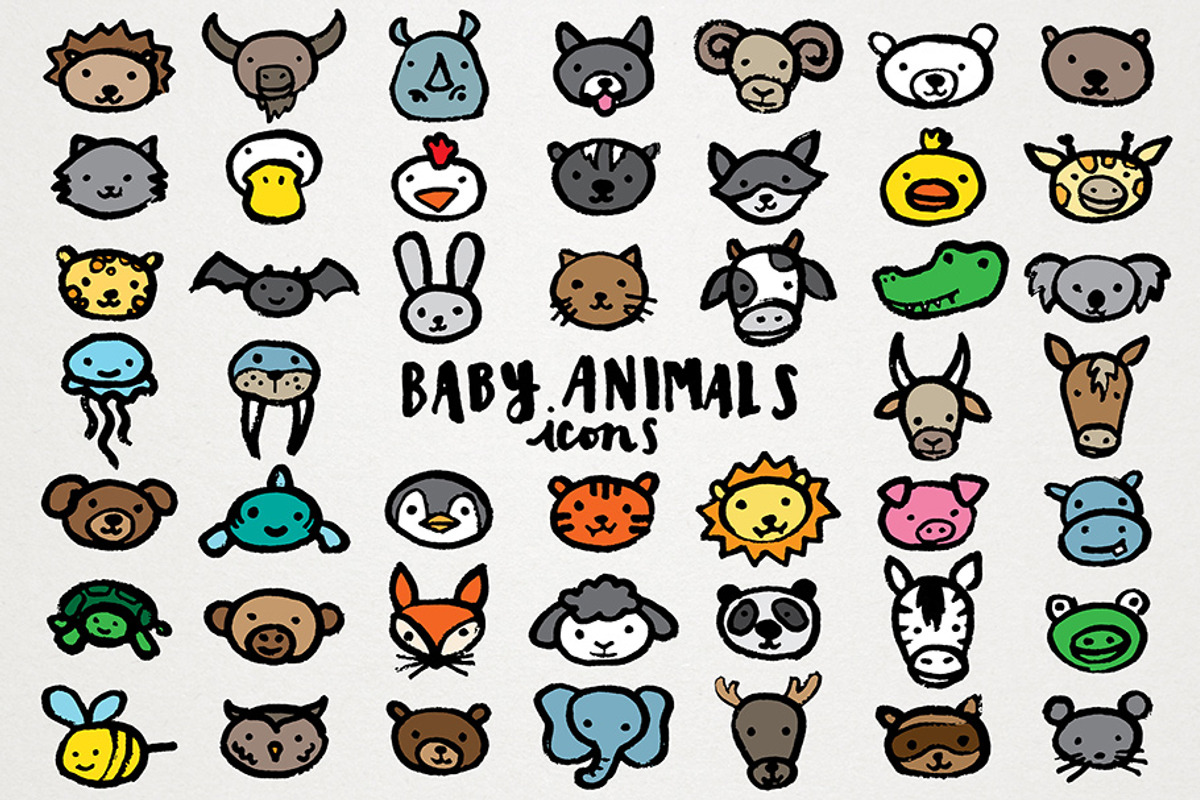 Baby Animals Icons Clipart, an Icon by Lemonade Pixel (Photo 1 of 6)