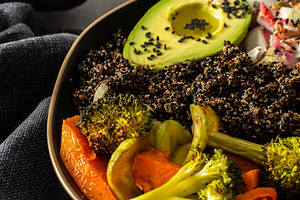 A hearty, balanced breakfast bowl, a Photo by Pundateam